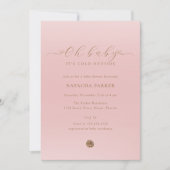 Invitation Baby shower d'hiver rose Elegant Girl (Devant)