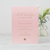 Invitation Baby shower d'hiver rose Elegant Girl (Debout devant)