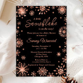 Invitation Baby shower d'hiver rose Gold Snowflakes