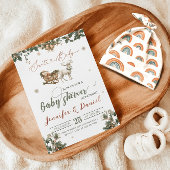 Invitation Baby shower d'hiver rouge vert de Noël père Noël B