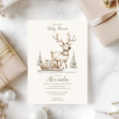 Invitation Baby shower d'hiver Russe Reindeer