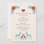 Invitation Baby shower d'hiver Silhouette Deer Folk Art (Dos)