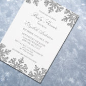 Invitation Baby shower d'hiver Silver Snowflake