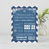 Invitation Baby shower d'hiver Snowflake (Debout devant)