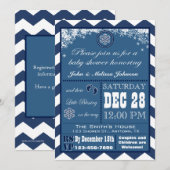 Invitation Baby shower d'hiver Snowflake (Devant / Derrière)
