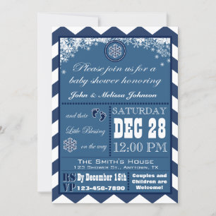 Invitation Baby shower d'hiver Snowflake
