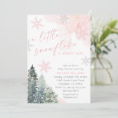 Invitation Baby shower d'hiver Snowflake (Debout devant)
