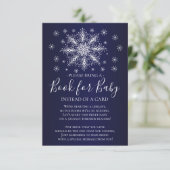 Invitation Baby shower d'hiver Snowflake livre pour bébé (Debout devant)