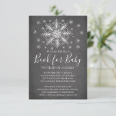 Invitation Baby shower d'hiver Snowflake livre pour bébé (Debout devant)