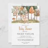 Invitation Baby shower d'hiver sur la neige des animaux des b (Devant)