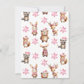 Invitation Baby shower d'hiver sur les animaux des bois (Dos)