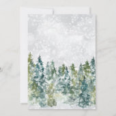 Invitation Baby shower d'hiver sur les animaux des bois (Dos)