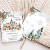 Invitation Baby shower d'hiver sur les animaux des bois