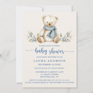 Invitation Baby shower d'hiver Teddy Bear