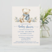 Invitation Baby shower d'hiver Teddy Bear (Debout devant)