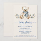 Invitation Baby shower d'hiver Teddy Bear (Devant / Derrière)