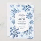 Invitation Baby shower d'hiver Toile Snowflake (Devant)