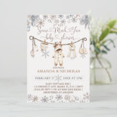Invitation Baby shower d'hiver très amusant (Debout devant)