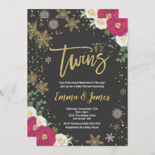 Invitation Baby shower d'hiver Twin