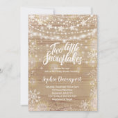 Invitation Baby shower d'hiver Twins Rustic White (Devant)