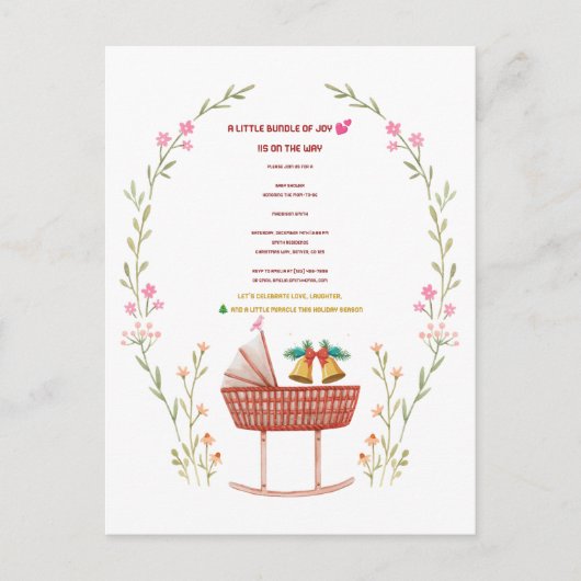 Invitation Baby shower d'hiver - Un petit paquet (Devant)