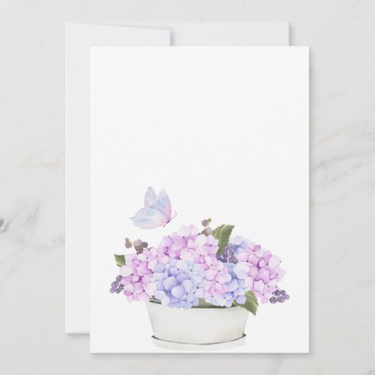 Invitation Baby shower d'hydrangée florale (Dos)