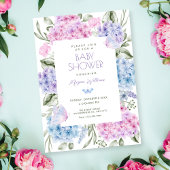 Invitation Baby shower d'hydrangée florale