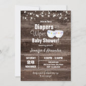 Invitation Baby shower Diapeurs et linges (Devant)