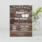 Invitation Baby shower Diapeurs et linges (Debout devant)