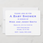 Invitation Baby shower d'icône de huche (Dos)