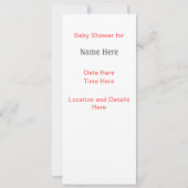 Invitation Baby shower d'icônes (Dos)