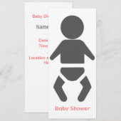 Invitation Baby shower d'icônes (Devant / Derrière)