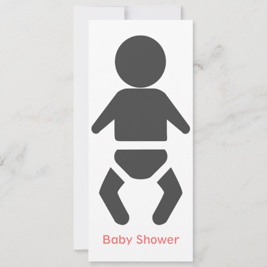 Invitation Baby shower d'icônes (Devant)