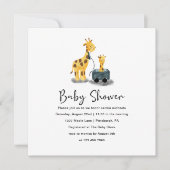 Invitation Baby shower d'illustration de la Giraffe mignonne (Devant)