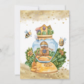 Invitation Baby shower d'illustration de mielComb et d'abeill (Dos)