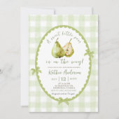 Invitation Baby shower d'illustration de poire à main irrécup (Devant)