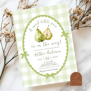 Invitation Baby shower d'illustration de poire à main irrécup