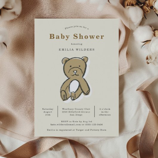 Invitation Baby shower d'illustration de Teddy Bear
