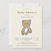 Invitation Baby shower d'illustration de Teddy Bear (Devant)