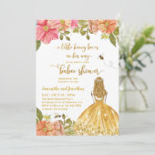 Invitation Baby shower d'illustration Girl Bee (Debout devant)