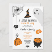 Invitation Baby shower d'illustrations d'Halloween orange (Devant)