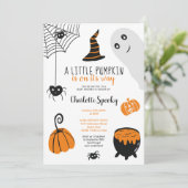 Invitation Baby shower d'illustrations d'Halloween orange (Debout devant)