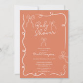Invitation Baby shower d'illustrations en ruban de Boho (Devant)