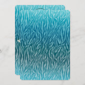 Invitation Baby shower d'impression Aqua Ombre Zebra (Devant / Derrière)