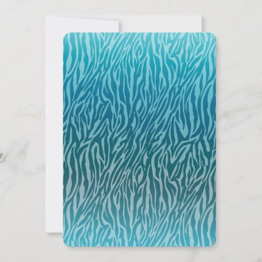 Invitation Baby shower d'impression Aqua Ombre Zebra (Devant)