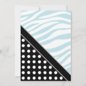 Invitation Baby shower d'impression Black Polka Dot Blue Zebr (Dos)