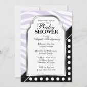Invitation Baby shower d'impression Black Polka Dot Purple Ze (Devant)