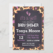 Invitation Baby shower d'impression Cheetah (Devant)