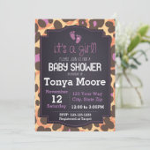 Invitation Baby shower d'impression Cheetah (Debout devant)