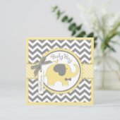 Invitation Baby shower d'impression Chevron cravate jaune élé (Debout devant)